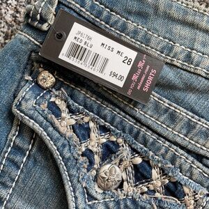 Miss Me Blue Embroidered Distressed Jeans